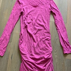 Adorable Pink Side Ruched Midi Dress XS - Toggery by Kate D’Arcy.